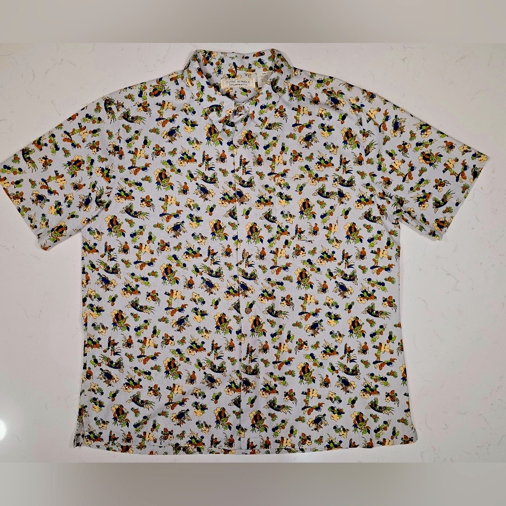 NWOT Island Republic Tropical‎ Hawaiian Men's Pineapple Aloha Palm Tree Size XXL